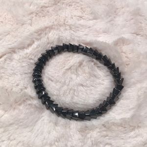 Grey metal stretch bracelet